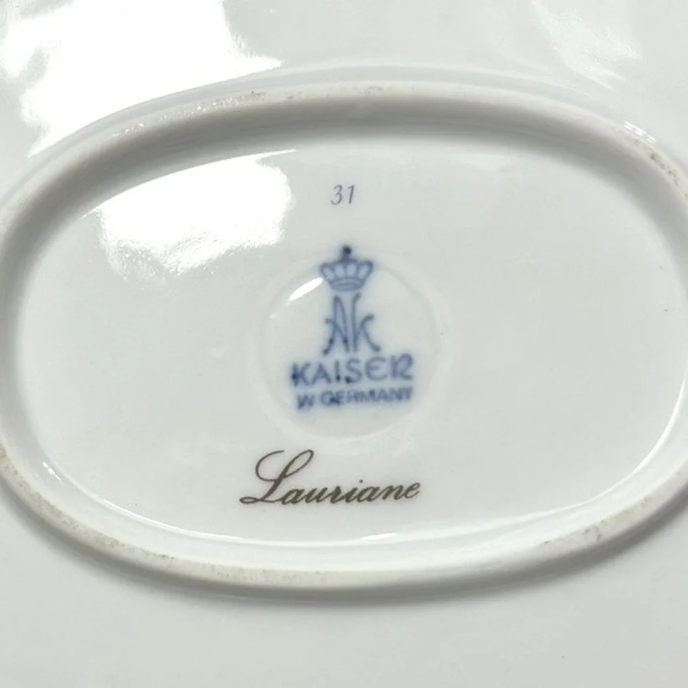 Kaiser Lauriane Platter Floral White  Oval Serving Porcelain W Germany